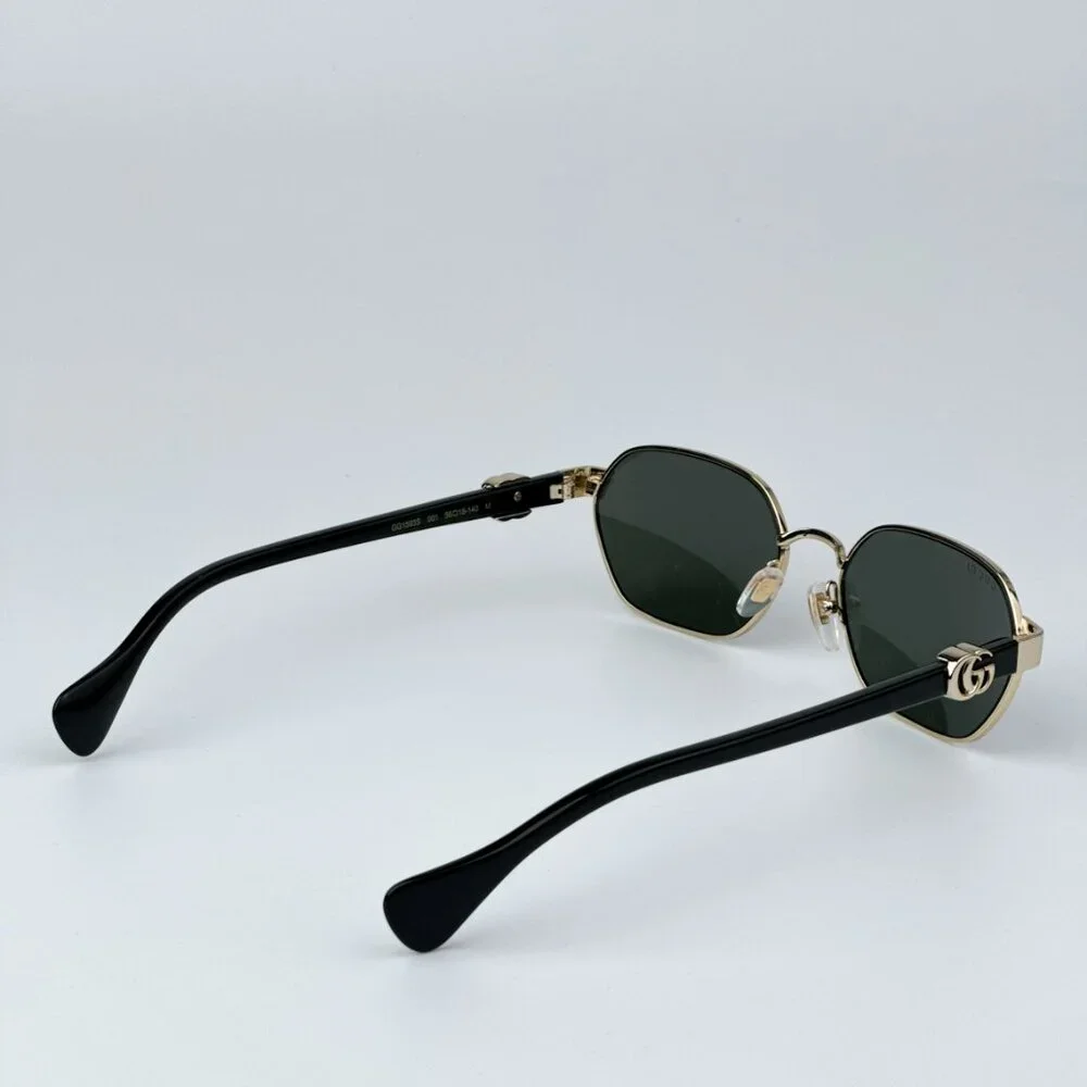 Gucci GG1593S 001 BRAND NEW Sunglasses Gold Grey Geometric Unisex